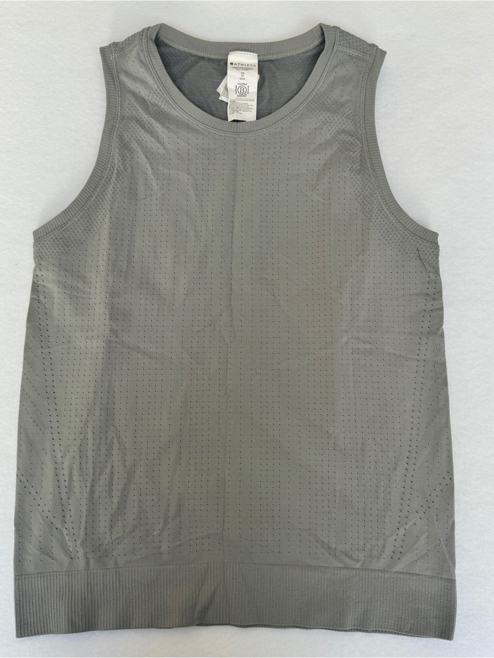 Athleta Woman’s Sleeveless Pullover Athletic Tank Shirt Gray Size XS Breathable
